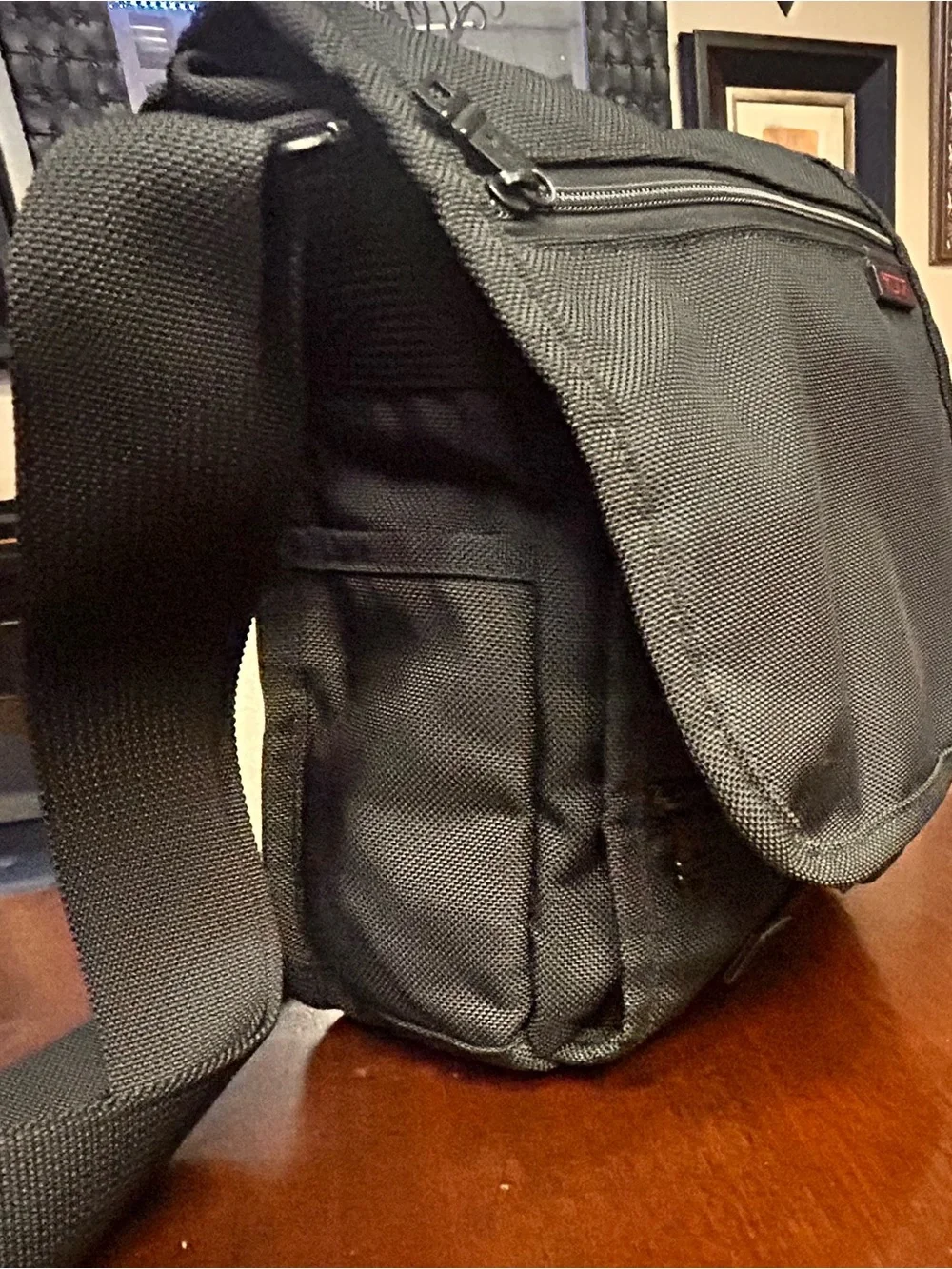 Tumi Black Nylon 3-Piece Messenger and Carry Bag Set